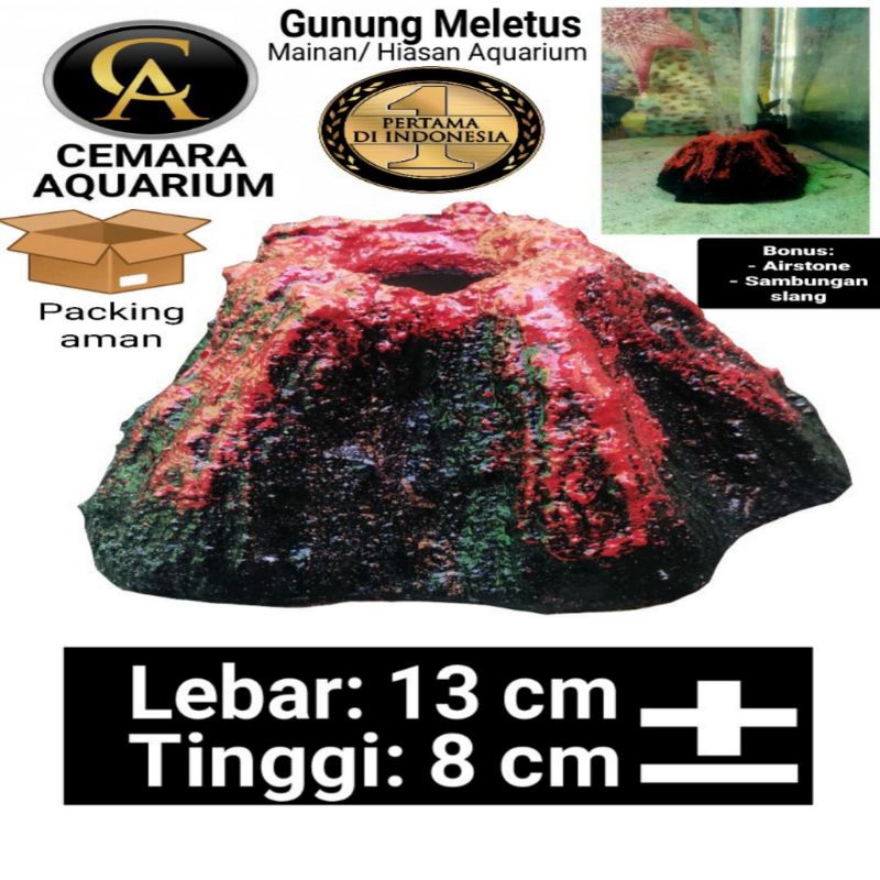 Jual hiasan aquarium/ aquarium/ gunung meletus/ mainan aquarium/ hewan ...