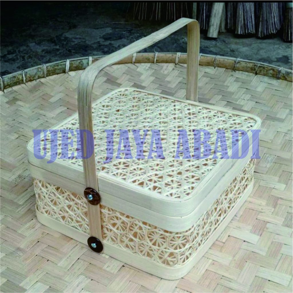 Jual Rantang Hampers Persegi Oval dari Bambu Ukuran 25 cm Anyaman Laba ...