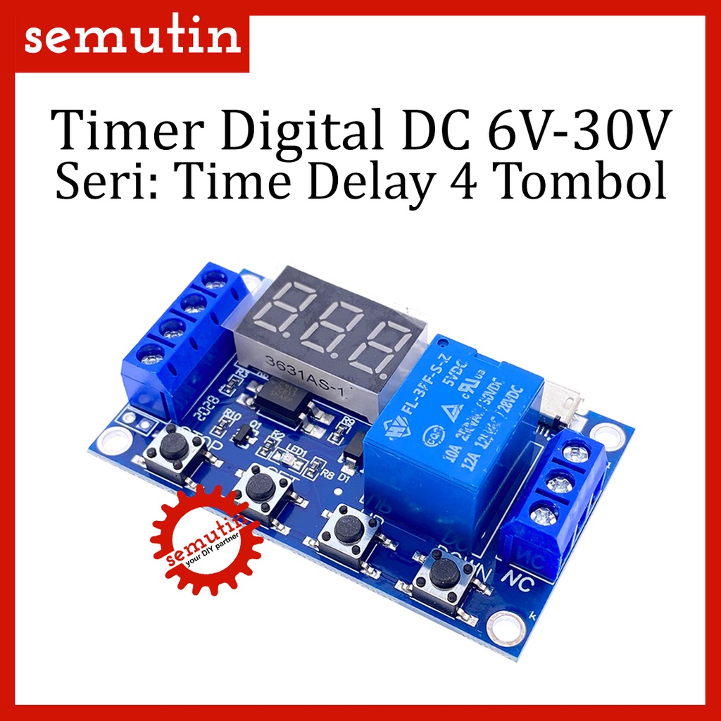 Jual Relay Timer Display 4Tombol / Module Switch Control Delay Time DC ...