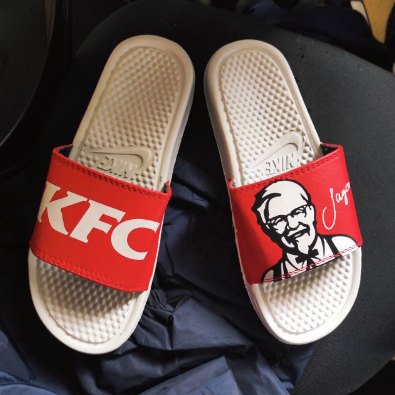 Jual SANDAL NIKE X KFC PREMIUM, SANDAL NIKE SLIDE MC DONALD'S, SANDAL
