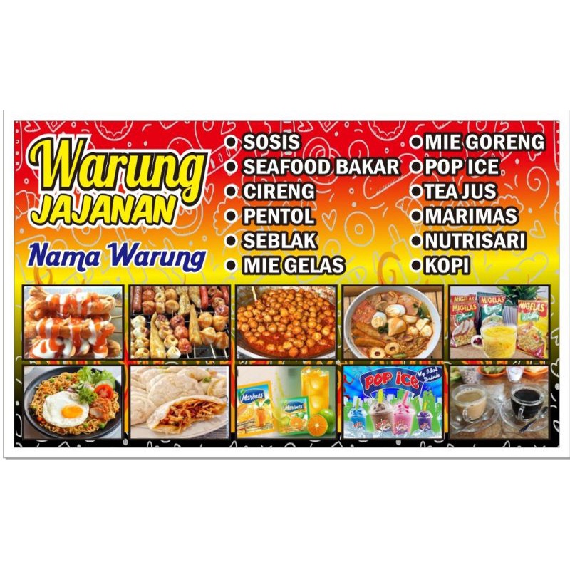 Jual Banner Spanduk Warung Jajanan Aneka Bakaran Sosis 1x60 Shopee