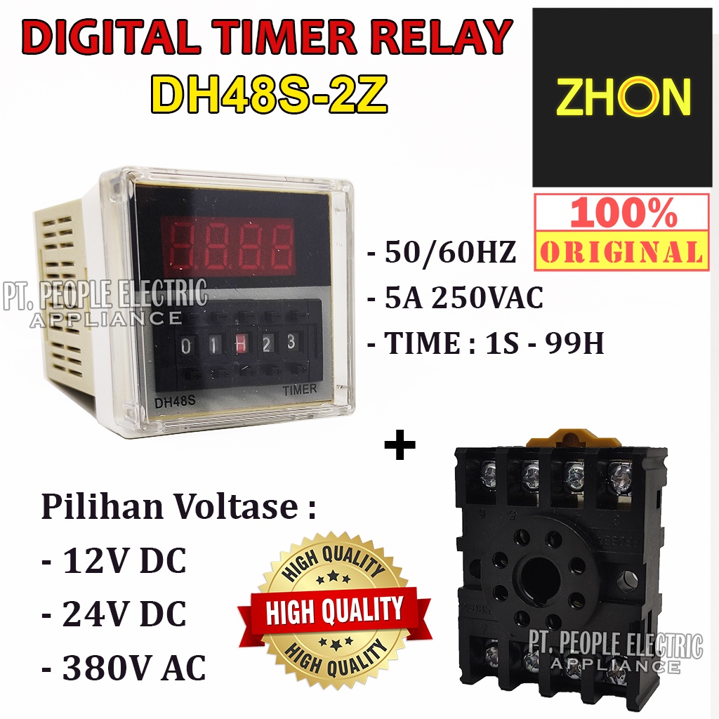 Jual DIGITAL TIMER RELAY DH48S-2Z 12VDC 24VDC 380VAC | Shopee Indonesia