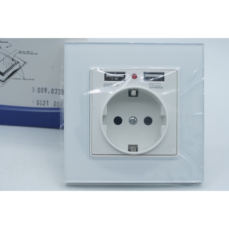 Jual Stop Kontak USB Charger Soket Dinding White Wall Power Socket Plug ...