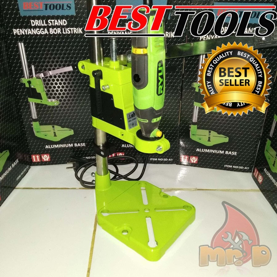 Jual Stand Drill Dudukan Bor Stand Bor Pegangan Bor Alumunium Base