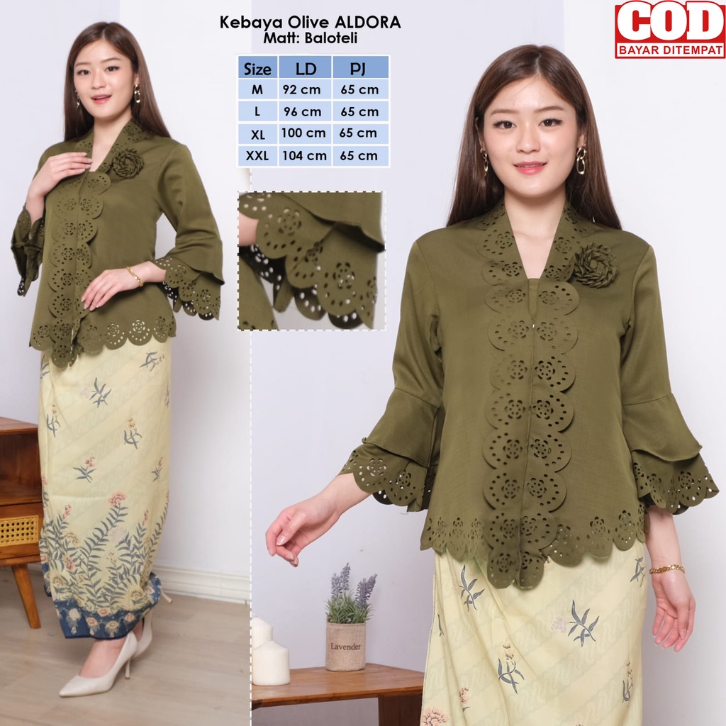 Jual Atasan Kebaya Encim Modern Aldora Lengan Mewah Pakaian