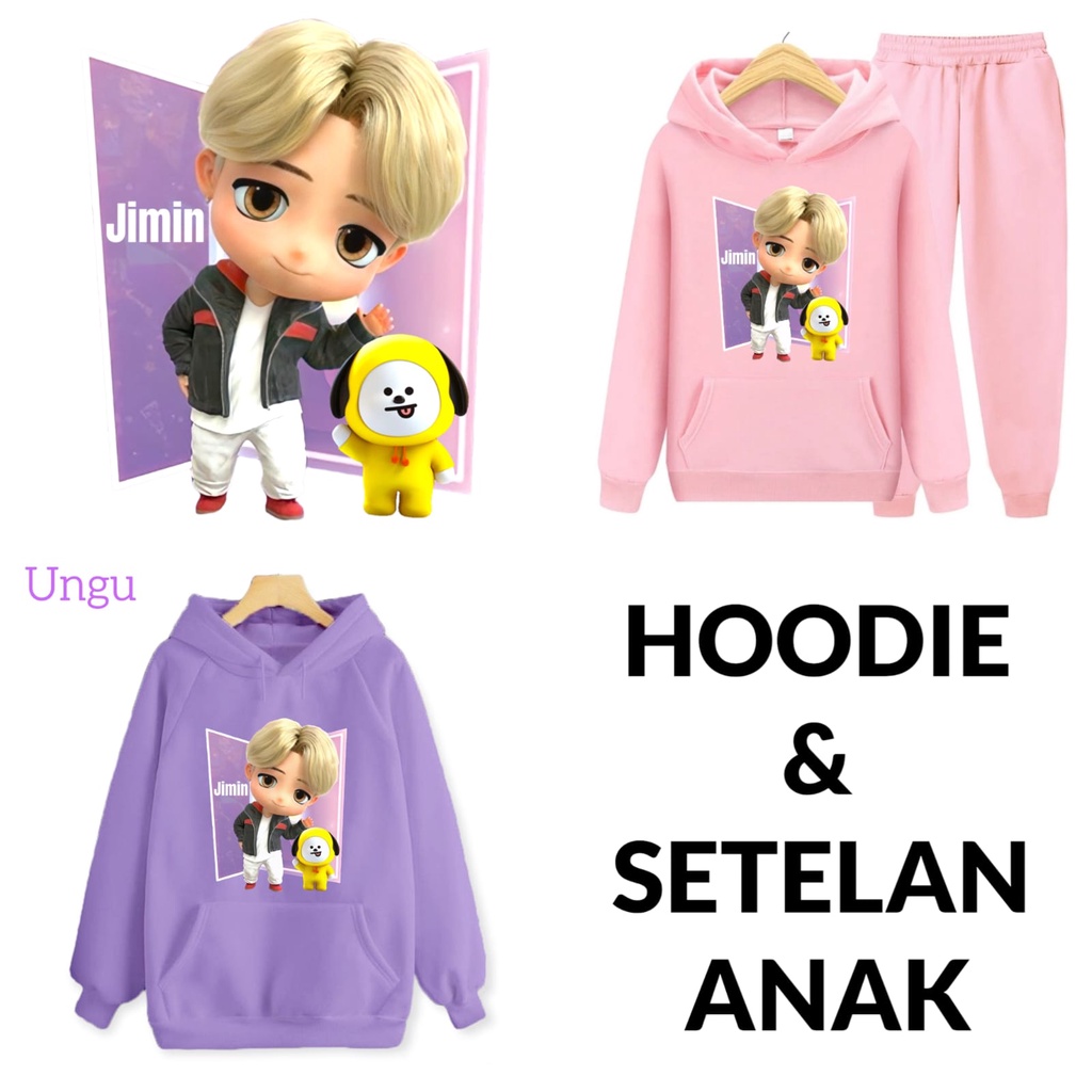 Jual SWEATER HOODIE ANAK BT21 CHIMMY BTS JIMIN TAEHYUNG | Shopee Indonesia