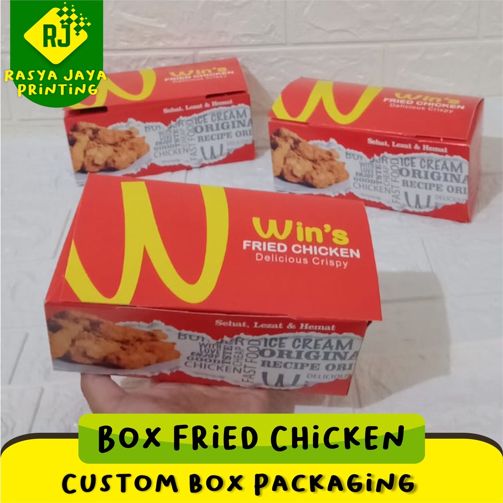 Jual Box Chicken Dus Ayam Custom Kotak Makan Custom Box Fried Chicken Kotak Nasi Custom