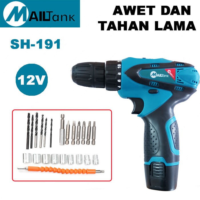 Jual Mailtank Sh Bor Cordless Drill Baterai Tangan Beton Impact