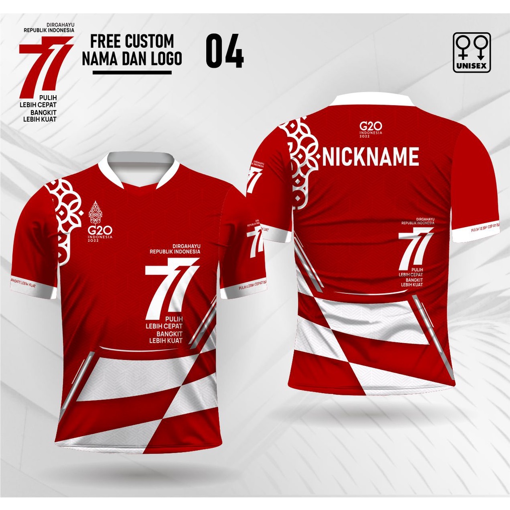 Jual Jersey hut kemerdekaan ri ke 77 kaos baju dirgahayu indonesia 2022 ...