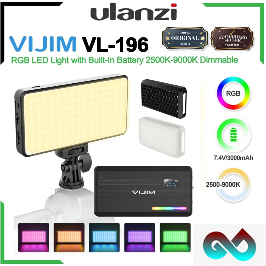 VIJIM VL196 RGB LED Video Light With Adjustable Stand,Dimmable 2500K-9000K Full Color 20 Lighting Effect Modes Camera LED Lights, Portable Photography Lighting With Softbox And Honeycomb Frame - View #7
