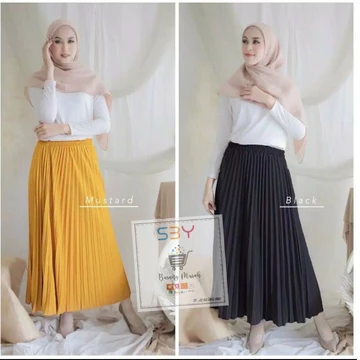 Rok Plisket Mayung Polos Premium Surabaya
