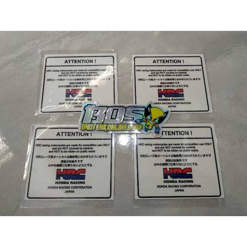 Jual Stiker Transparan Warning Attention HRC Japan | Shopee Indonesia