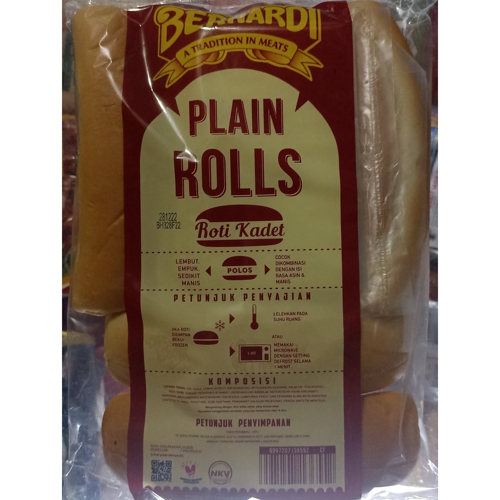 Jual Bernardi Roti Hotdog Plain Rolls isi 6pcs | Shopee Indonesia