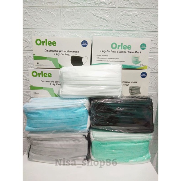 Jual Masker ORLEE Cantol Earloop 3 Ply Medis Surgical Face Mask Dan ...