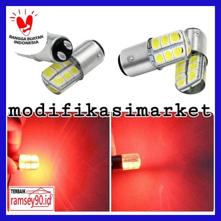 Jual Lampu- Lampu Bohlam Led Rem Strobo Atau Diam T20 12 Mata Bayonet ...