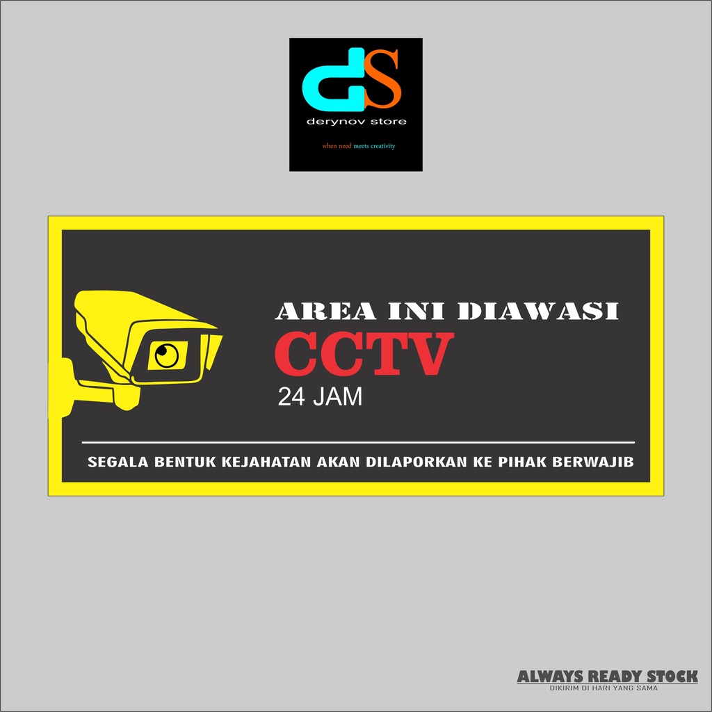 Jual stiker cctv - stiker pengawasan cctv 24 jam - sticker vynil ...