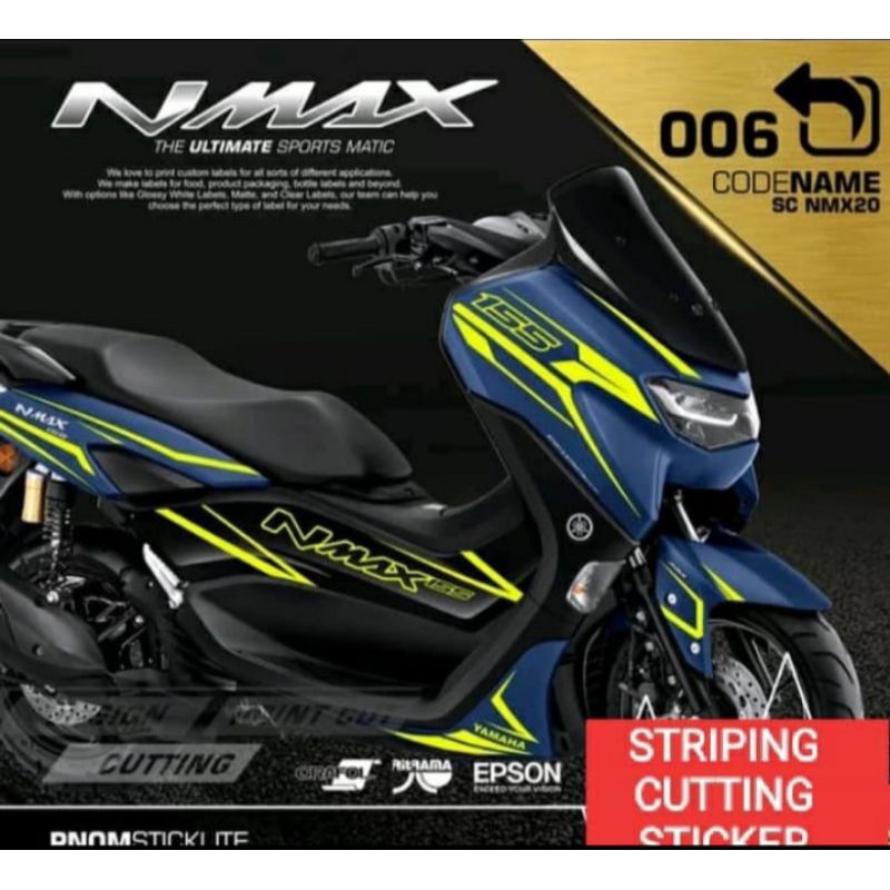 Jual Striping cutting sticker Yamaha new Nmax warana Kuning Stabilo