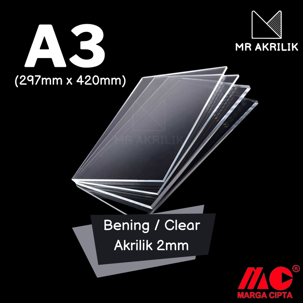 Jual Akrilik Mc A3 Tebal 2mm Shopee Indonesia 5289