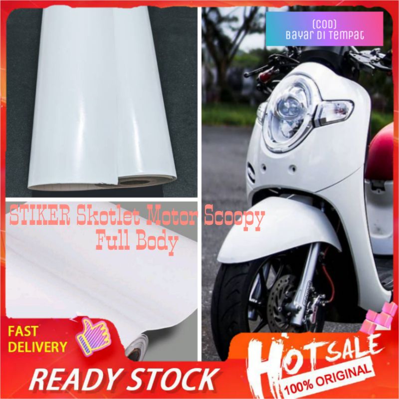 Jual Stiker Skotlet Motor Scoopy Full Body Warna Putih Glossy Shopee