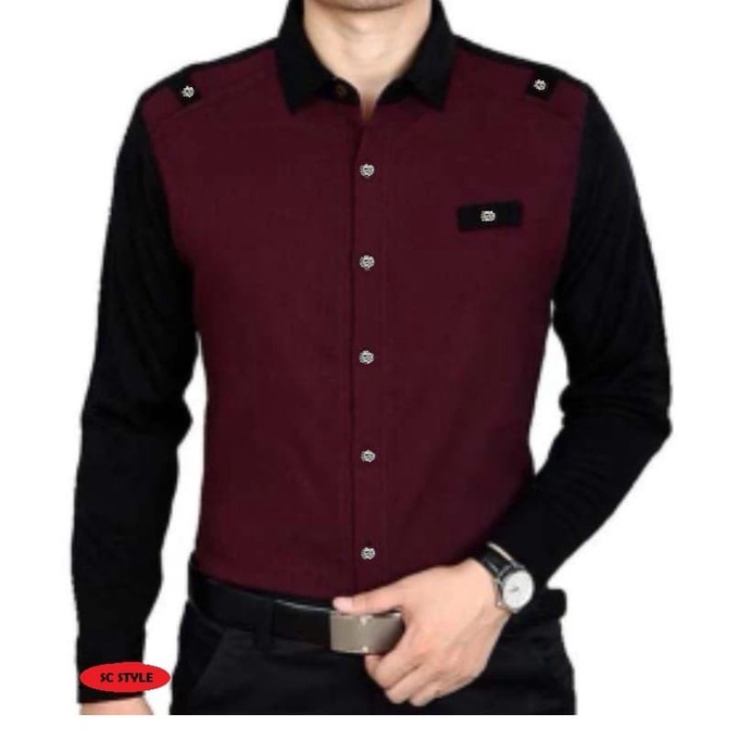 Jual Hem Pria Lengan Panjang Dewasa Kemeja Pria Slim Fit Garis Tenun J O Kekinian Cowok Tebal