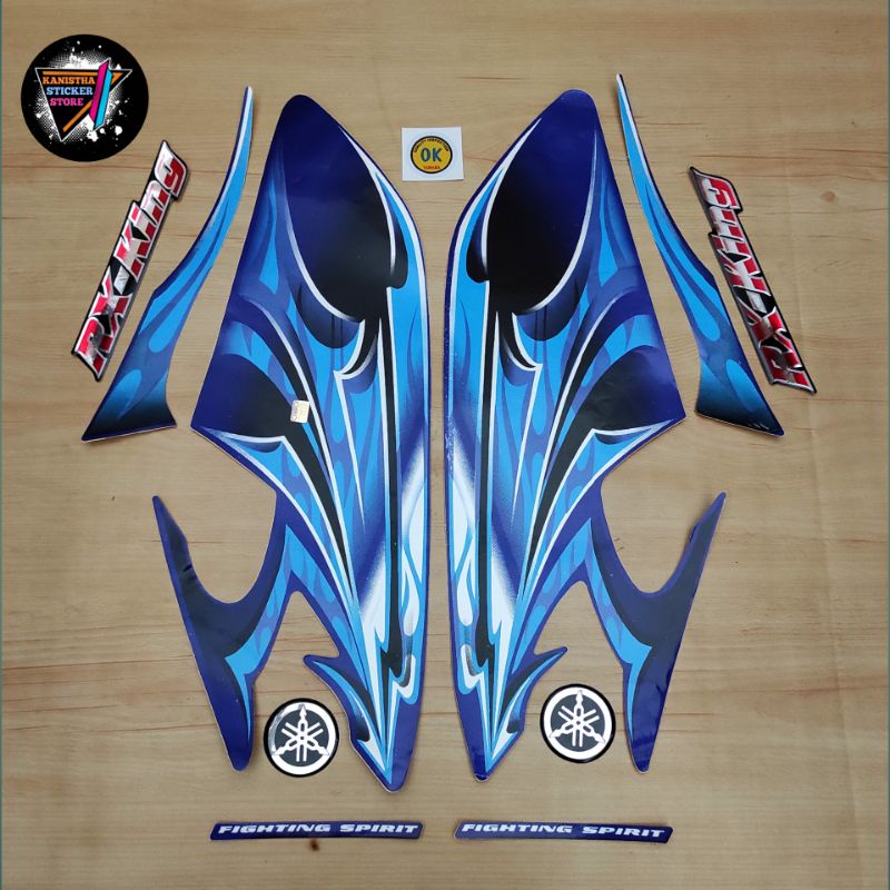 Jual Striping Yamaha Rx King Tahun Warna Biru Satu Set Emblem Rx King Dan Satu Set Emblem