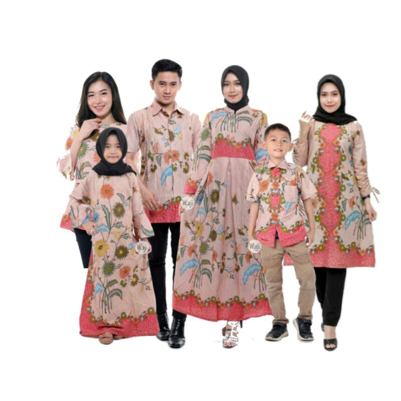 Jual Baju Batik Couple Keluarga Modern Encim Pink Set Seragam Couple ...