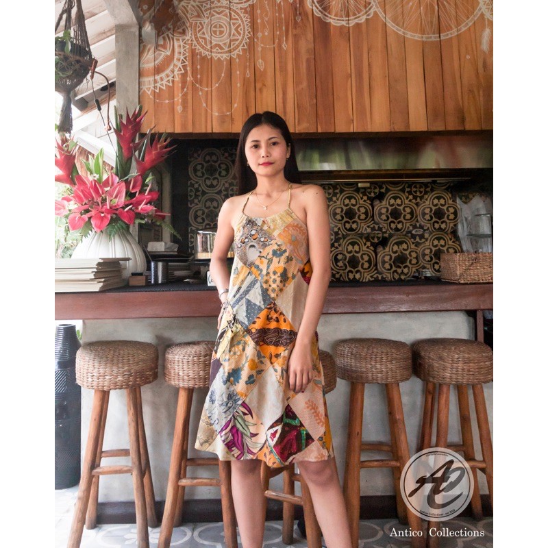 Jual Halter Neck Dress Batik Shopee Indonesia