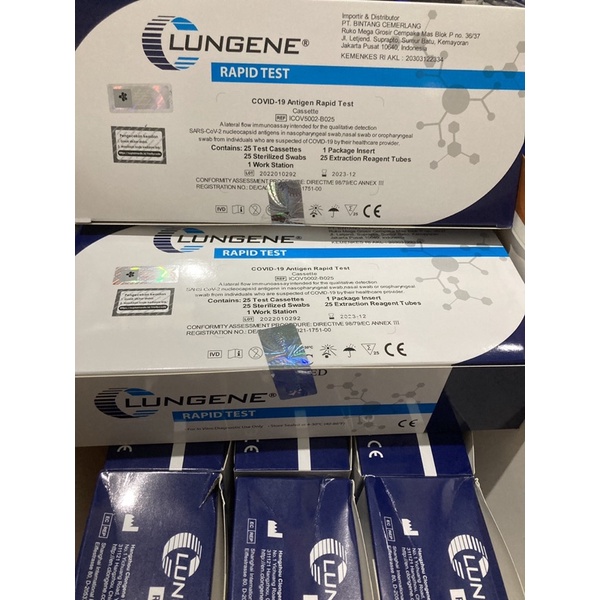 Jual Promo Rapid Test Antigen Alat Swab Test Lungene Biru Import Resmi Akl Kemenkes Hologram