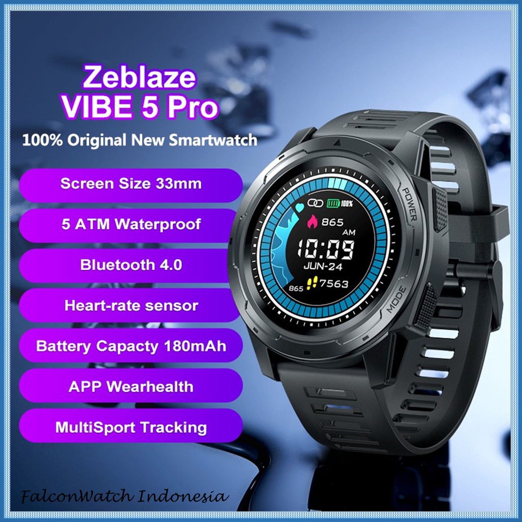 Jual Zeblaze VIBE 5 PRO Color Touch Display Smartwatch Shopee Indonesia