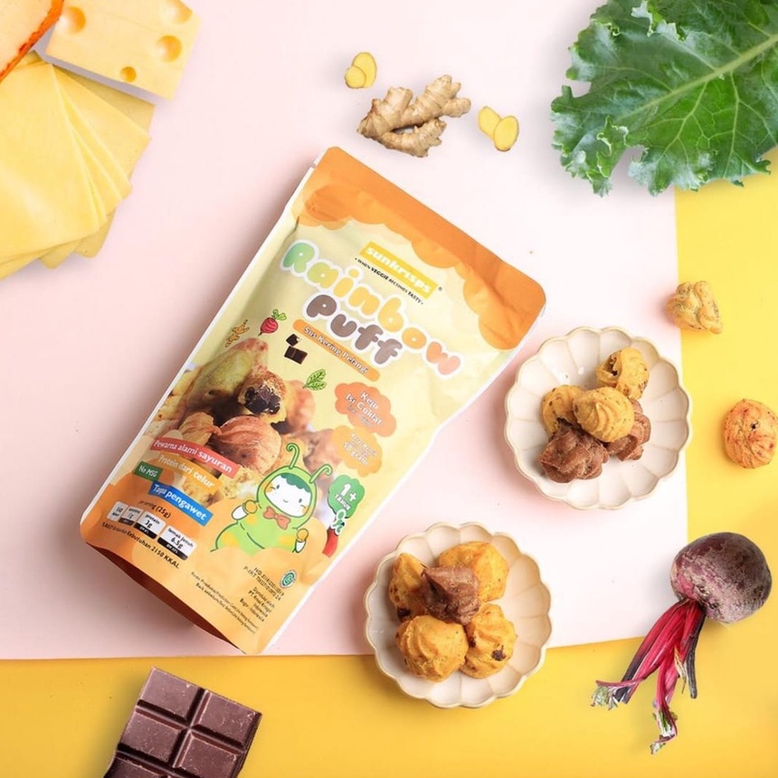 Jual Sunkrisps Rainbow Puff Kue Sus Kering Pelangi Snack Makanan Ringan ...