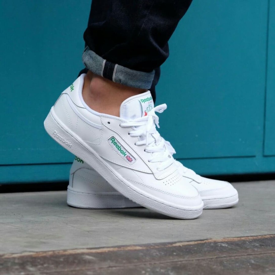 Jual Sepatu reebok club c 85 white/glen green classic original | Shopee ...