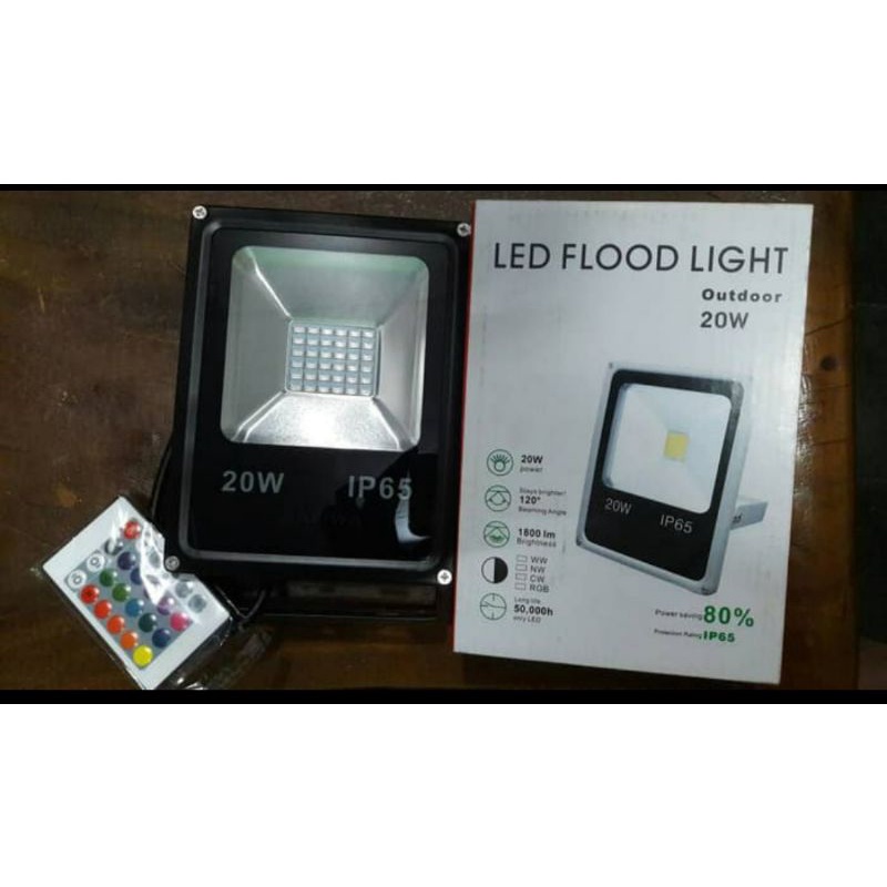 Jual Lampu led 20w RGB warna warni led sorot 20w 20 w 20 watt | Shopee ...