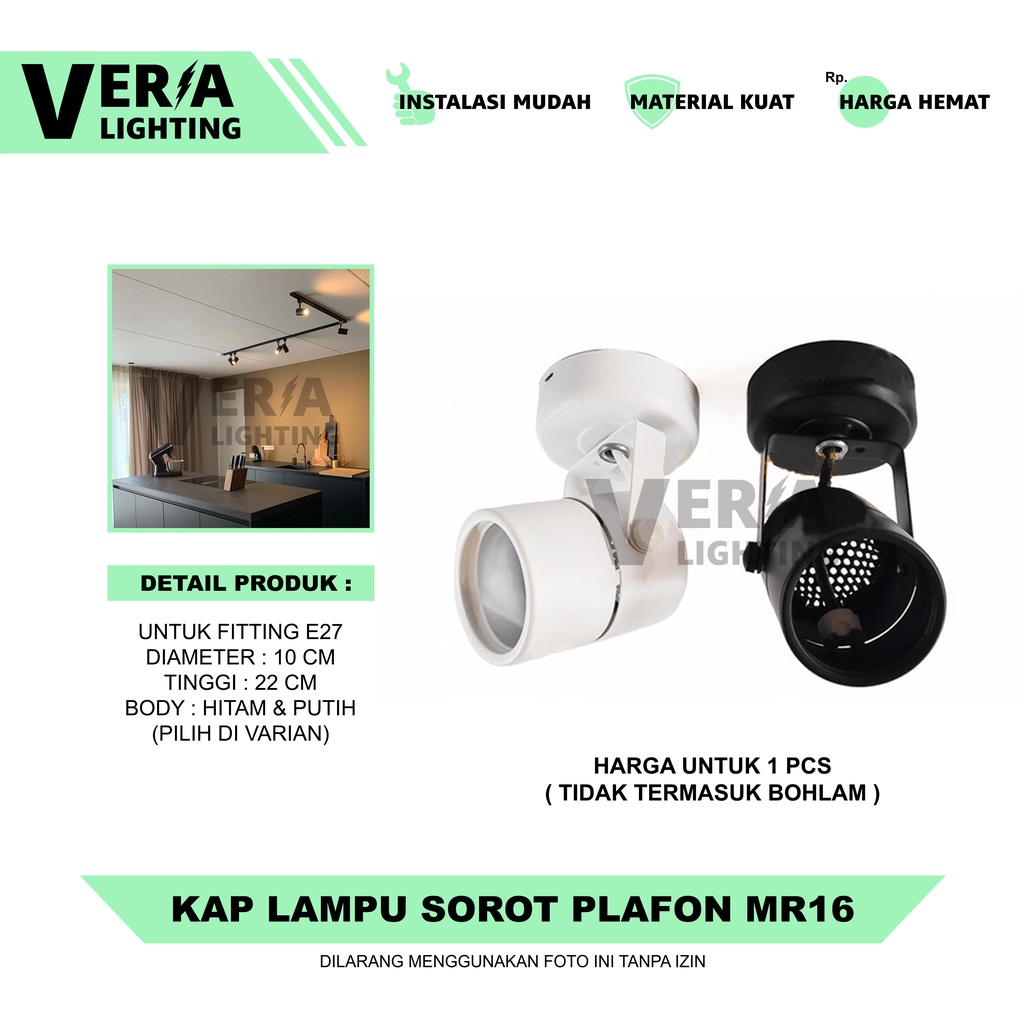 Jual Kap Lampu Sorot Plafon Kap Lampu Spotlight Tempel Fitting Mr Shopee Indonesia