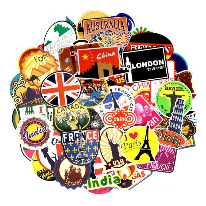 Jual Stiker Koper Rimowa Desain Negara Dunia Travel 100 Pcs | Shopee ...