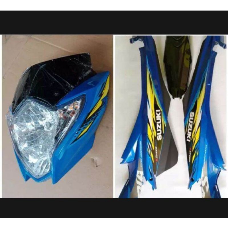 Jual Cover Body Belakang Plus Kepala Kedok Lampu Dan Striping Suzuki Satria Fu Facelift