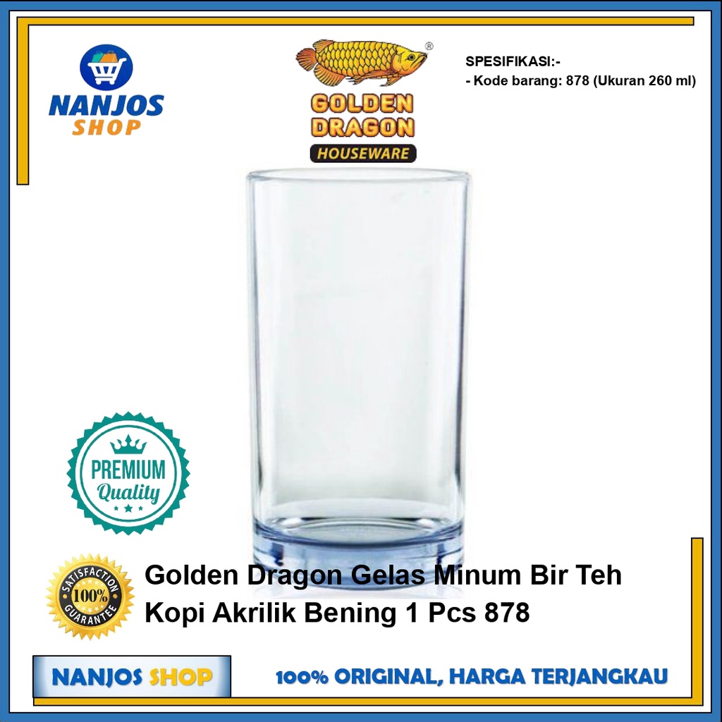 Jual Golden Dragon Gelas Minum Bir Teh Kopi Akrilik Bening Per Pcs 878 Shopee Indonesia 7782