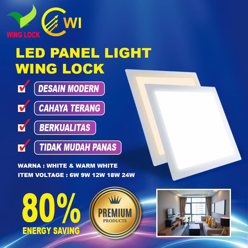 Jual Downlight IB Kotak LED Panel 6W 9W 12W 18W Wing Lock/Lampu InBow ...