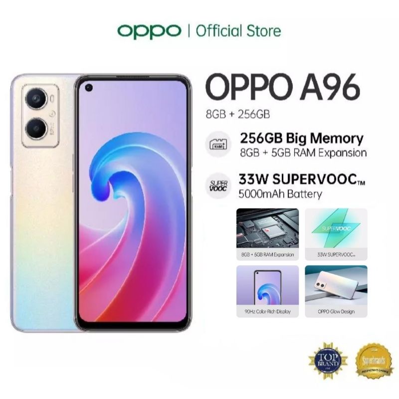 Jual Oppo A96 Ram 8GB+5GB Memory Internal 256GB - Garansi Resmi 1 Tahun ...