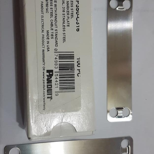 PANDUIT MMP350H-C Marker Plate,304 Stainless,PK100