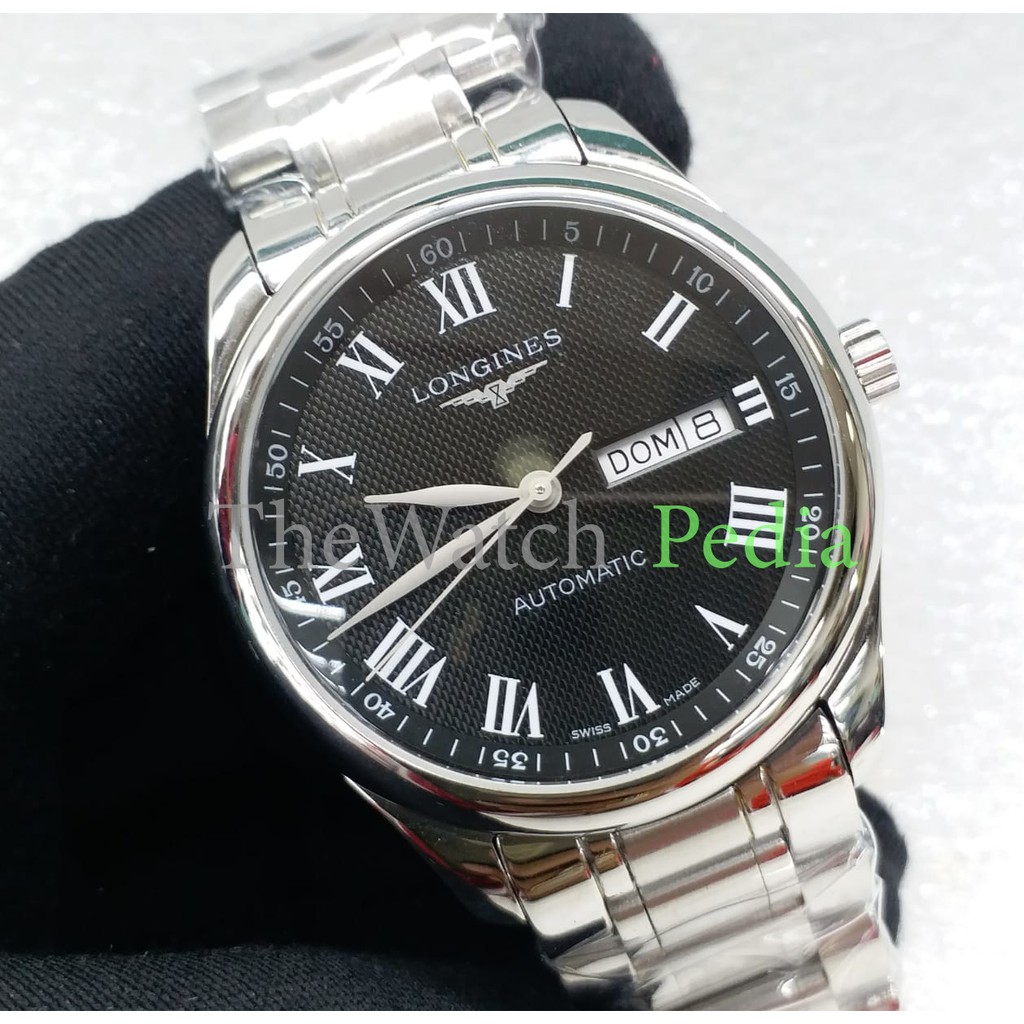 Jam tangan Replika Longi.nes Automatic Swiss Dial black