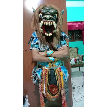 Jual Baju Rampak Buto Gedruk (Biru) | Shopee Indonesia