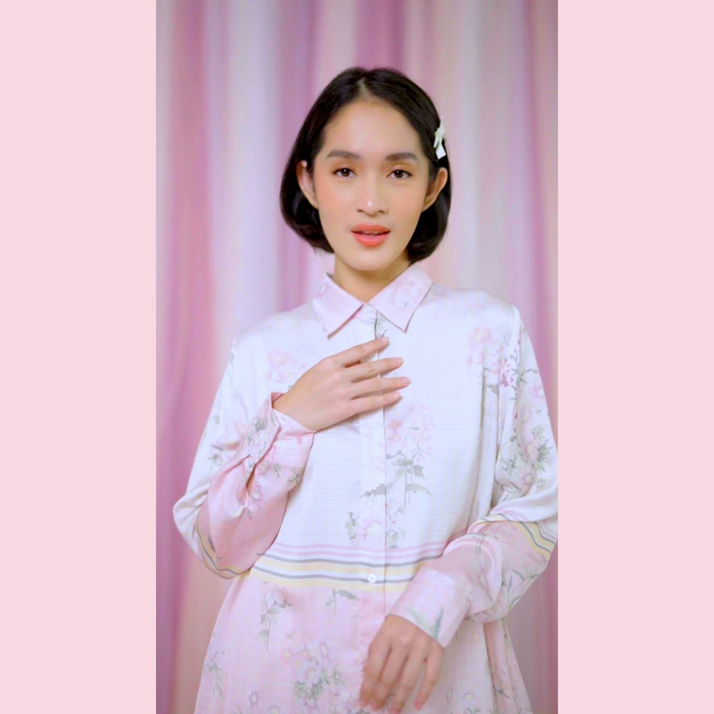 HijabChic Telma Creme Pink Shirt