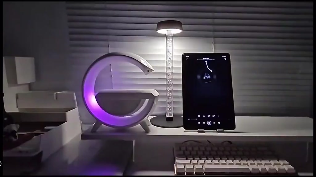 Speaker Bluetooth Nirkabel Mini Dengan Lampu Ambient Led Wireless Pengisian Cepa - foto 2