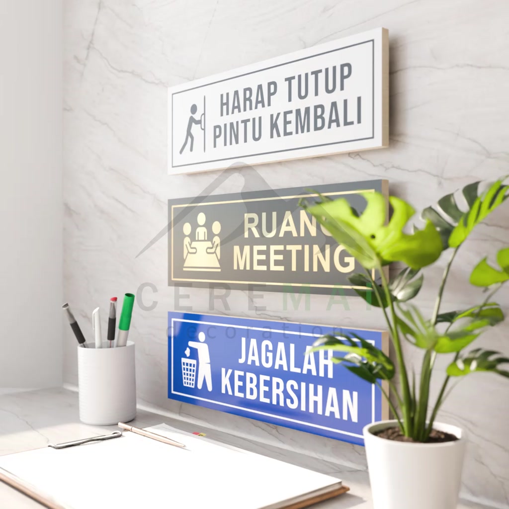 Jual CUSTOM PAPAN NAMA RUANGAN PETUNJUK PERINGATAN SIGN BOARD GANTUNG ...