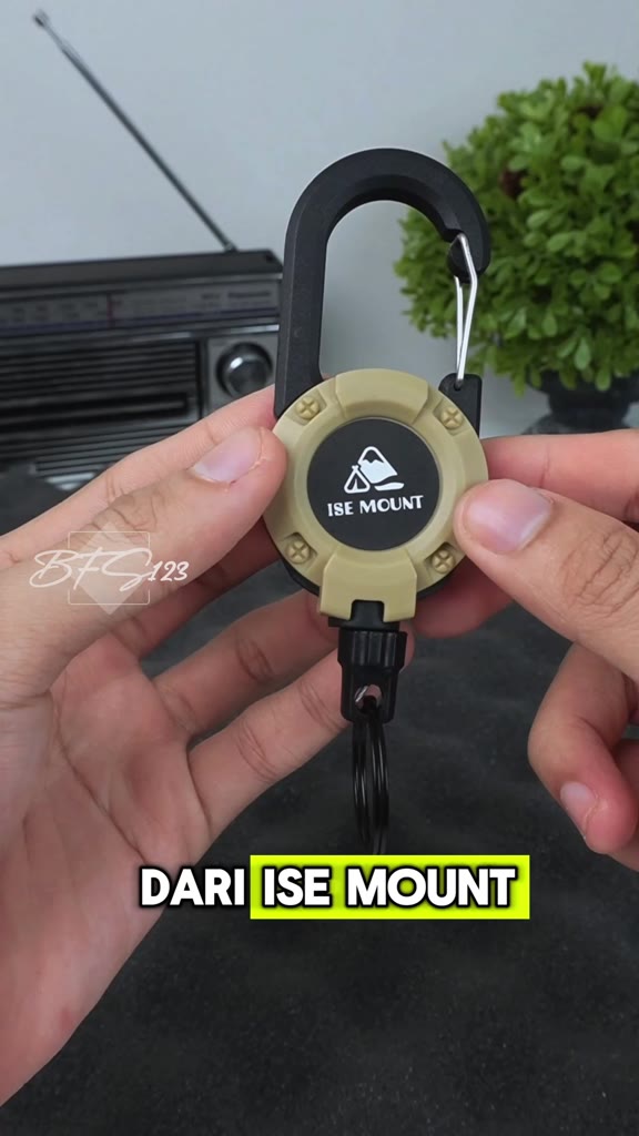 Tali Roll Gantung Id Card Panjang 50 Cm Baja Hook Carabinner - foto 2