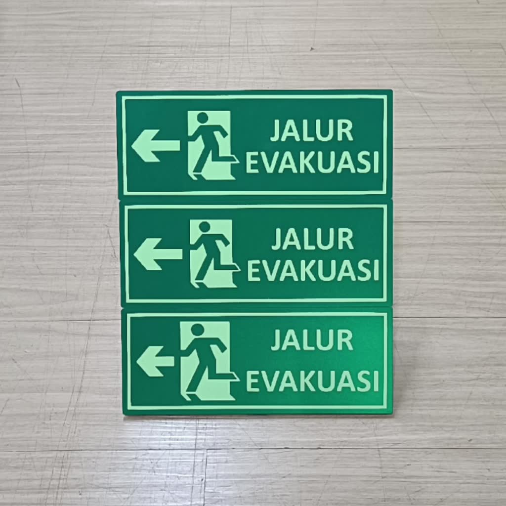 Jual Jalur evakuasi | exit signage | rambu-rambu akrilik (GLOW IN THE ...