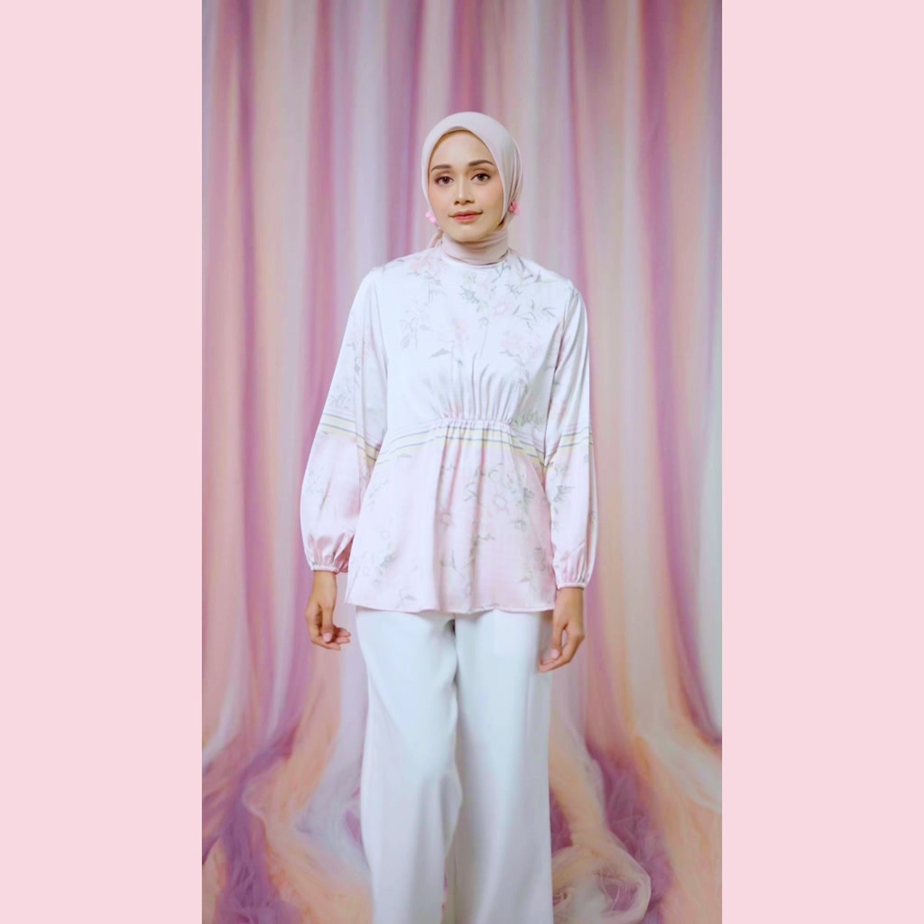 HijabChic Dalena Creme Pink Top