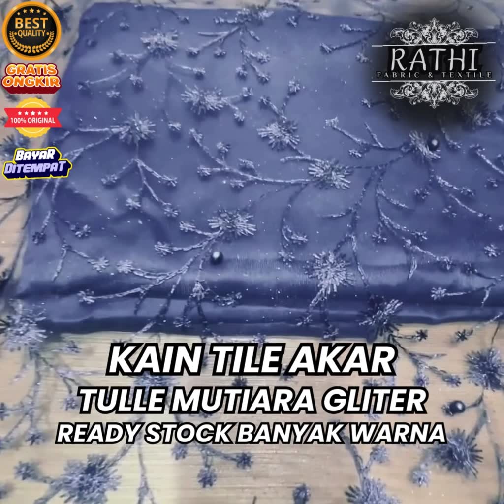 Jual Kain Tile Akar Mutiara Gliter Premium Meteran – Bahan Kebaya ...