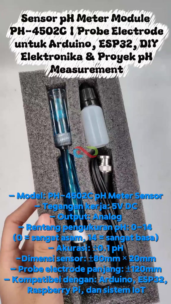Jual Sensor pH Meter Module PH-4502C | Probe Electrode untuk Arduino ...