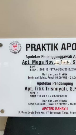 Jual Papan Praktek Papan Nama Plang Nama Nama Toko Nama Klinik Apoteker Perawat Bidan